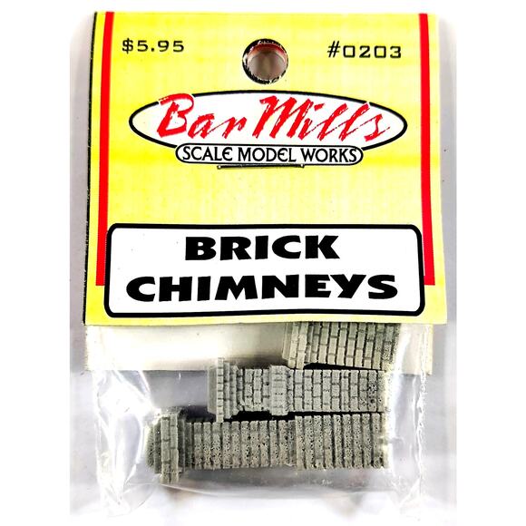 Bar Mills Scale Model Works #0203 BRICK CHIMNEYS, HO Scale, New, See Pics/Descr. - Picture 1 of 3
